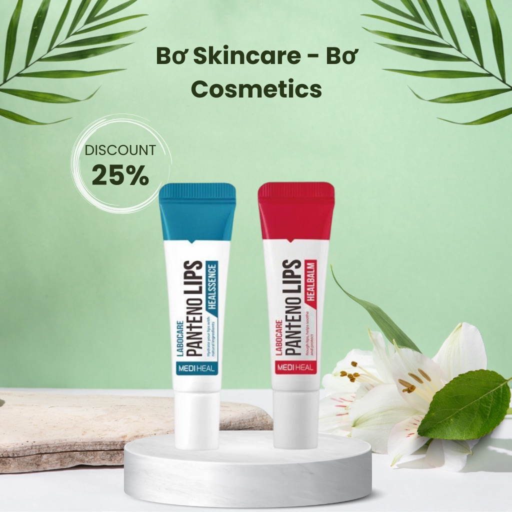 Son Dưỡng MEDIHEAL Labocare Pantenolips Healssence & HealBlam Ngừa Thâm Môi Ngày & Đêm 10ml
