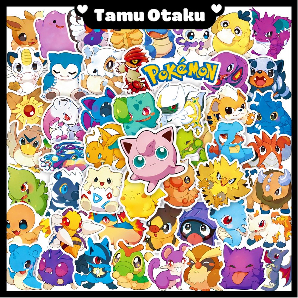 50 Miếng Sticker Pokémon không trùng lặp - Dán nhãn Anime Pokemon