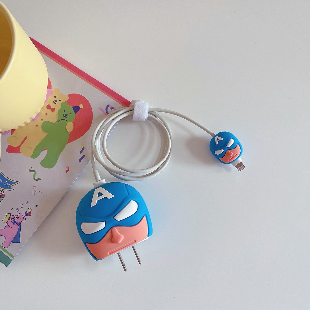 Bộ 2 Món Vỏ Bọc Bảo Vệ Hộp Sạc Tai Nghe Apple iphone 18W / 20 Bằng Silicon Chống Sốc Hình Em Bé 3D Dễ Thương