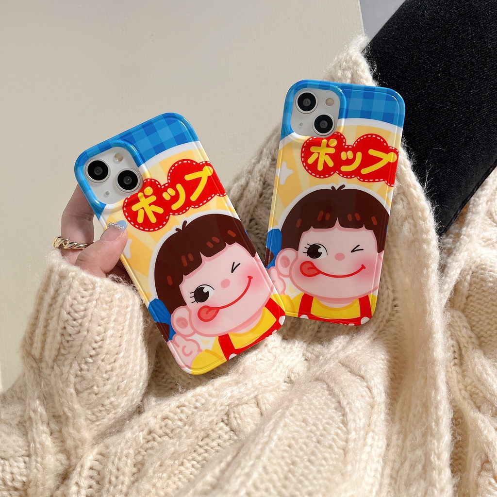 Ốp Điện Thoại tpu Dẻo Họa Tiết Hoạt Hình Cô Gái &amp; Bình Sữa Dễ Thương Chống Rơi Cho iPhone 14 13 12 11 Pro Max