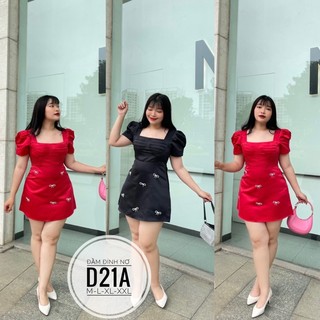 Bigsize đầm đính nơ d21a