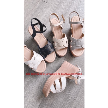 Giầy sandan xuồng đế cao 9p đúp trước cao 2,5cm