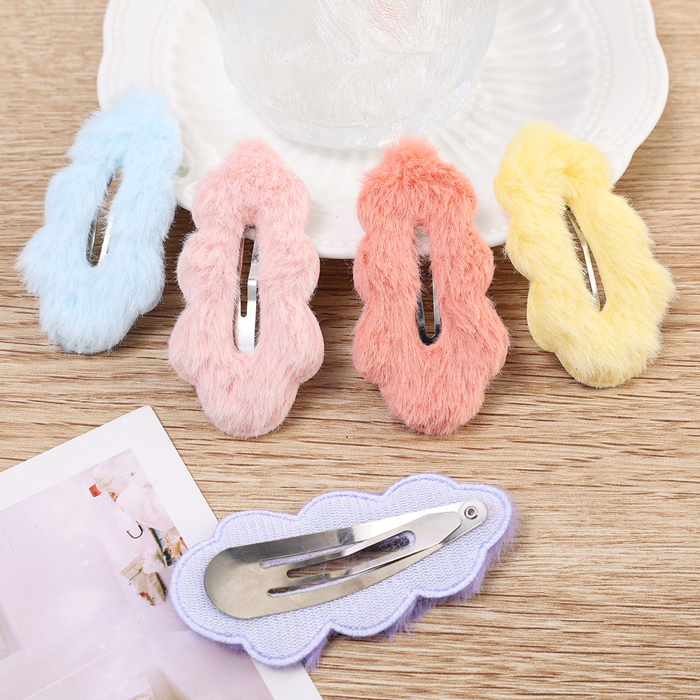 Kẹp Tóc Hình Đám Mây Bằng Lông Nhung Dễ Thương Xinh Xắn Cho Nữ