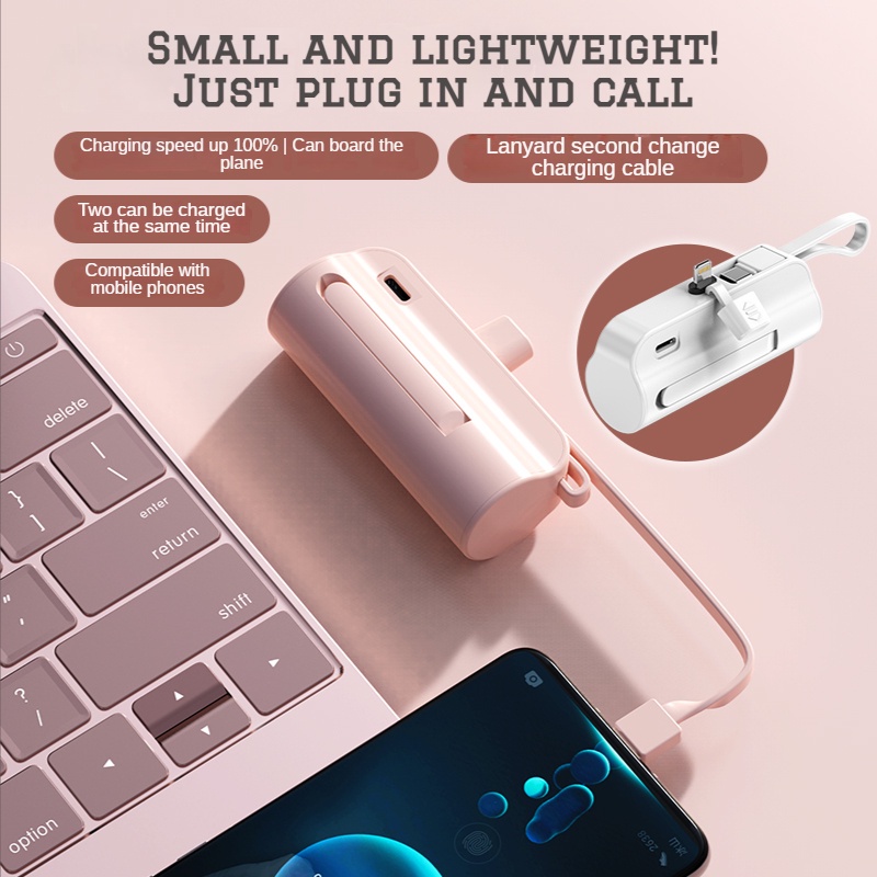 Sạc Dự Phòng Không Dây Mini Có Đèn LED