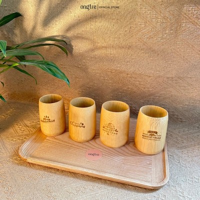 Cốc Tre Khắc Chữ Merry Christmas ONGTRE, Ly Tre Quà Tặng Giáng Sinh, Noel, Cao 8/12/15cm