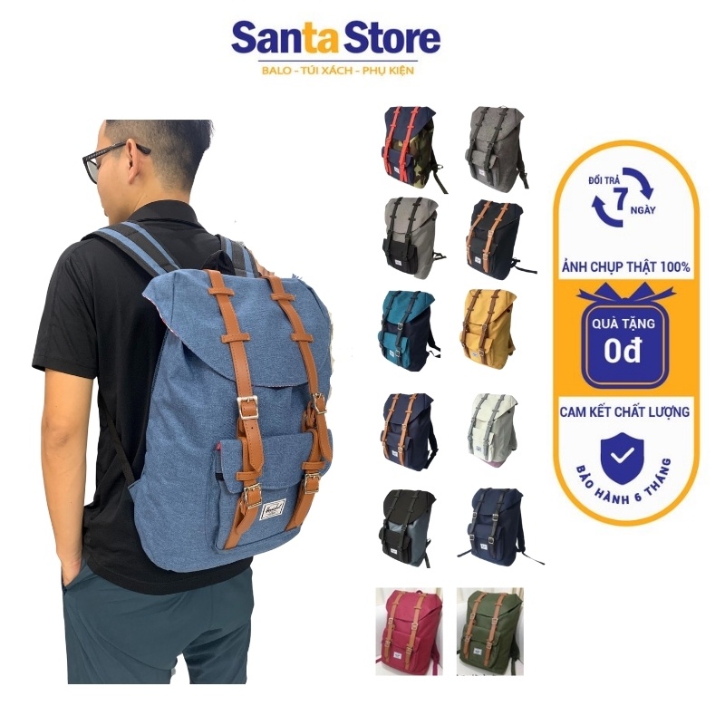 Balo nam nữ đi học thời trang unisex HC17L ba lô cặp ulzzang cao cấp đi làm công sở, du lịch đựng laptop SANTA STORE