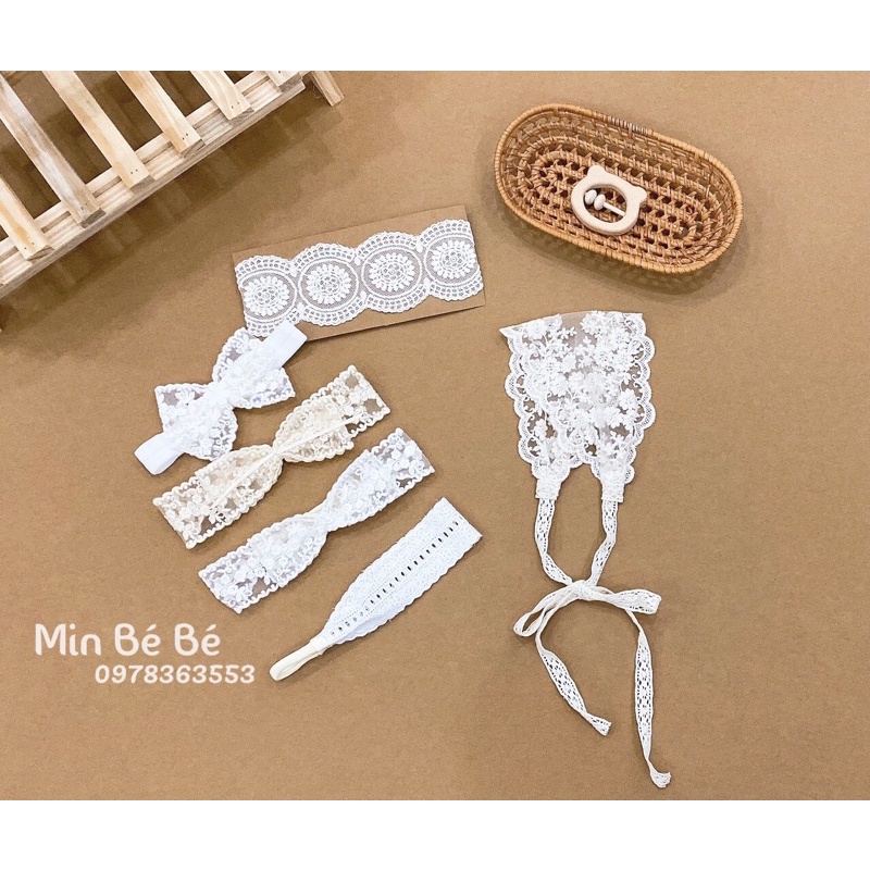 Turban, băng đô ren style Hàn cho bé gái