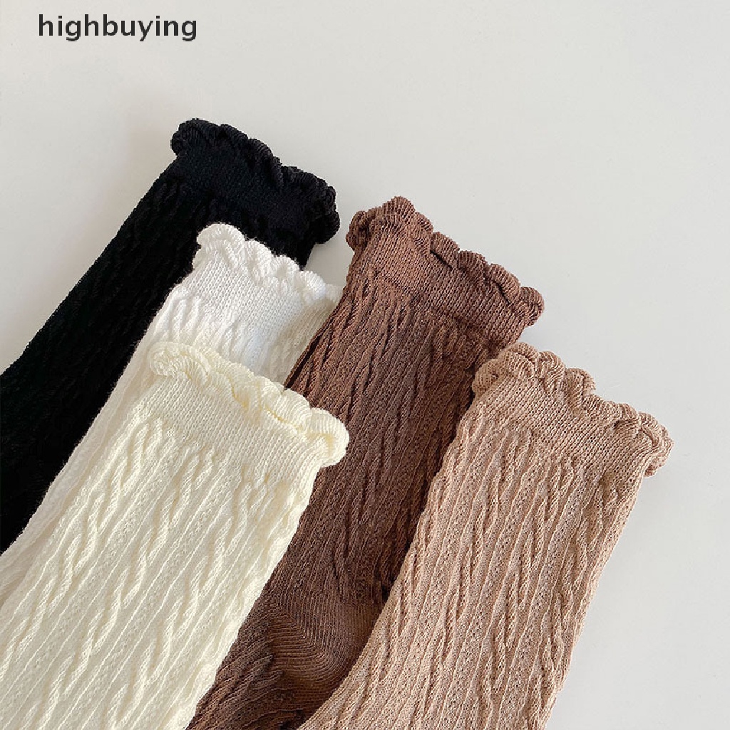 Hbvn Belle Vớ Lolita Nhật Bản Kẻ Sọc Phối Ren Màu Trơn Đính Kim Cương Dễ Thương Mùa Xuân Thu