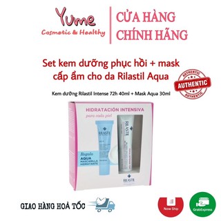 Set dưỡng da cấp ẩm phục hồi chuyên sâu Rilastil Aqua Intense 72h
