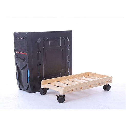 Kệ để máy tính CPU bàn làm việc băng gỗ thông, có bánh xe, tản nhiệt tốt - Vinaoffice