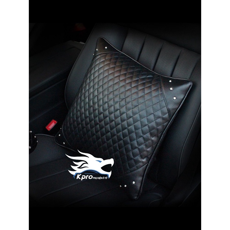Gối Tựa Lưng Ô Tô To Đính Đá - Hàng Kpro chất lượng cao