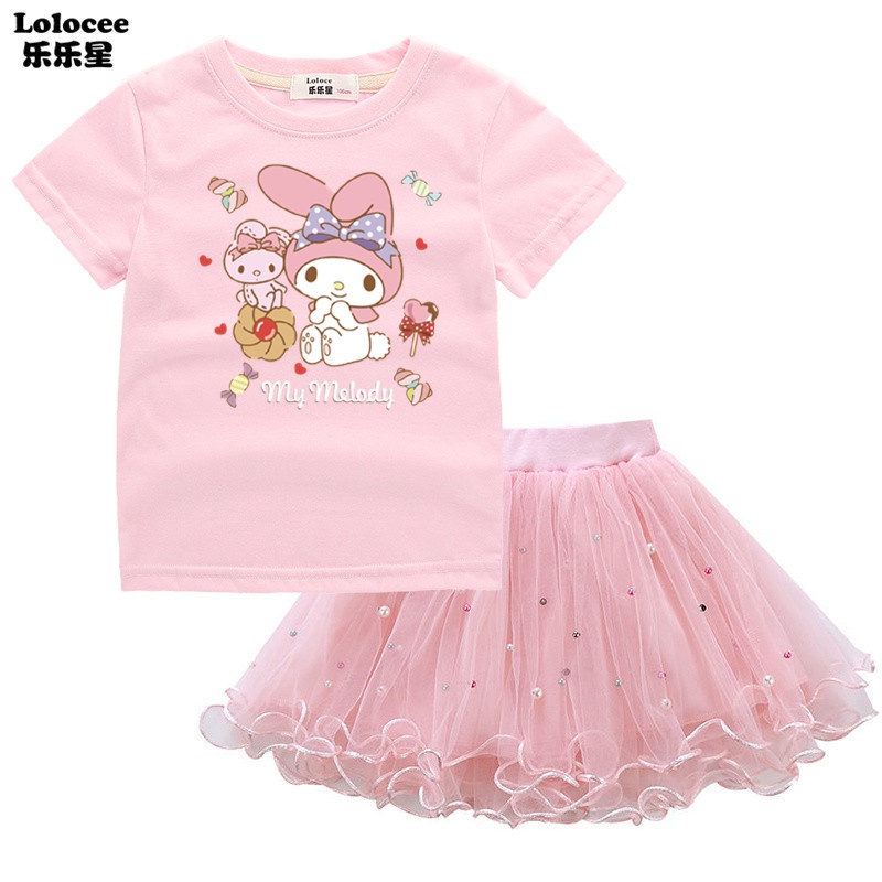 Bộ Đầm 2 Món In Họa Tiết My Melody Dễ Thương Thời Trang Cho Bé Gái