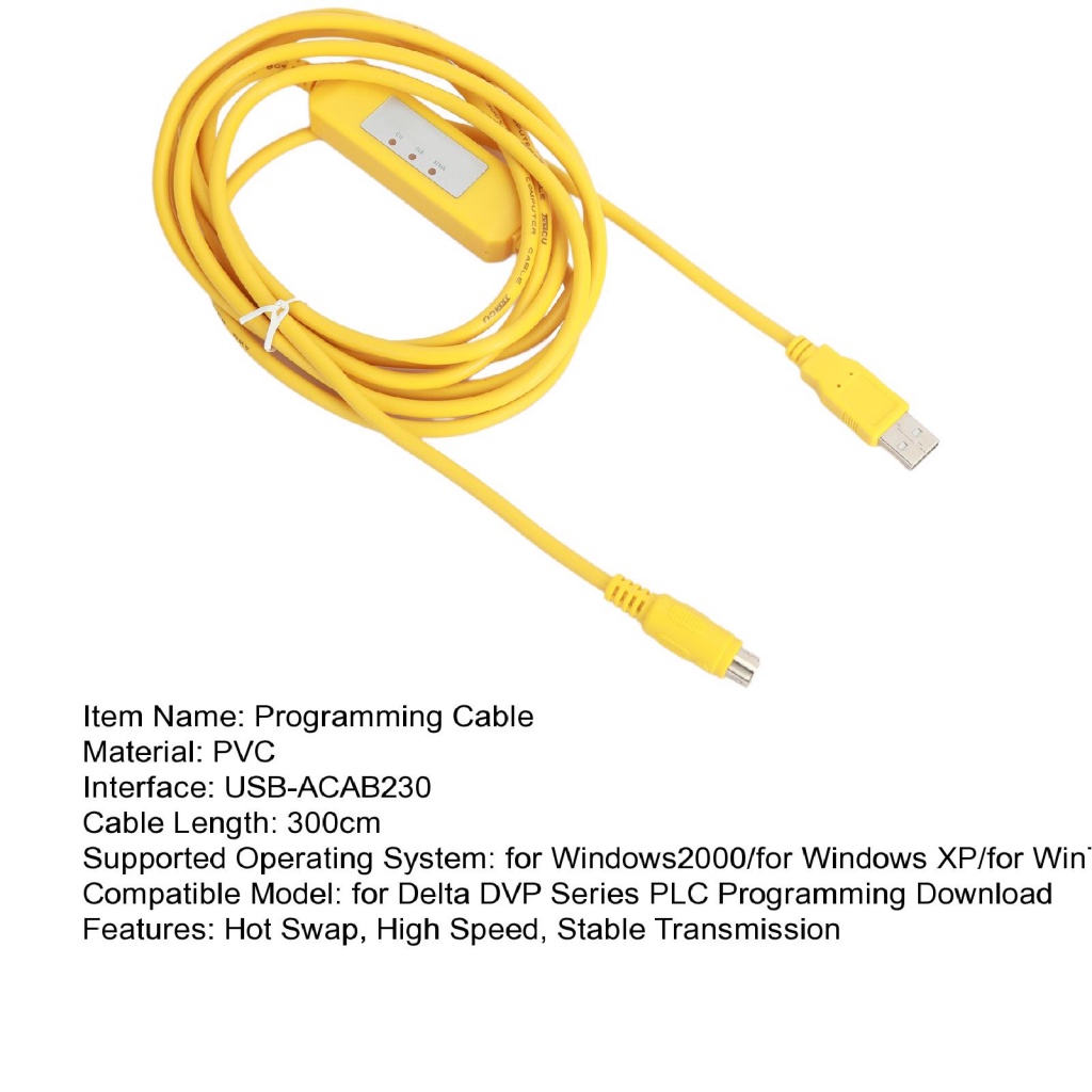 Bộ cáp lập trình LENOVO hình tròn 8Pin USB-ACAB230 USB sang RS232 tốc độ cao thích hợp cho Delta DVP PLC