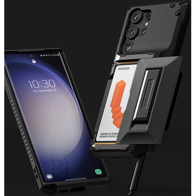 Ốp Điện Thoại Màu Xanh Lá / Đen Có Rãnh Cho Galaxy S23 Ultra Plus S23 +