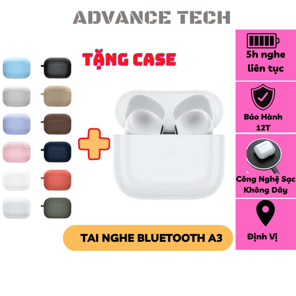 Tai Nghe Không Dây A3 Chống Nước Chất Âm Cực Hay, Pin Lâu, Cảm Ứng Siêu Nhạy, Tai Nghe Bluetooth Kết Nối Mọi Thiết Bị