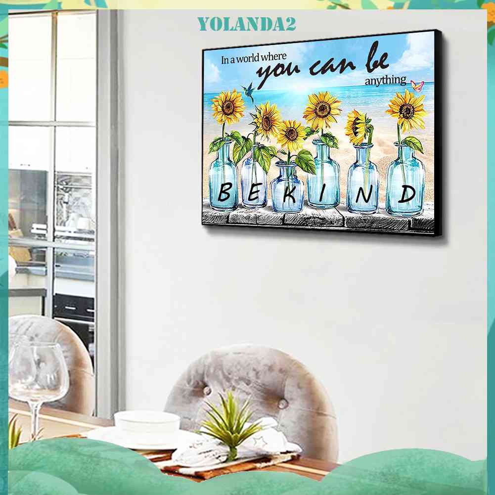 Tranh Đính Đá Kim Cương Toàn Bộ 5D DIY Hình Bình Hoa Hướng Dương