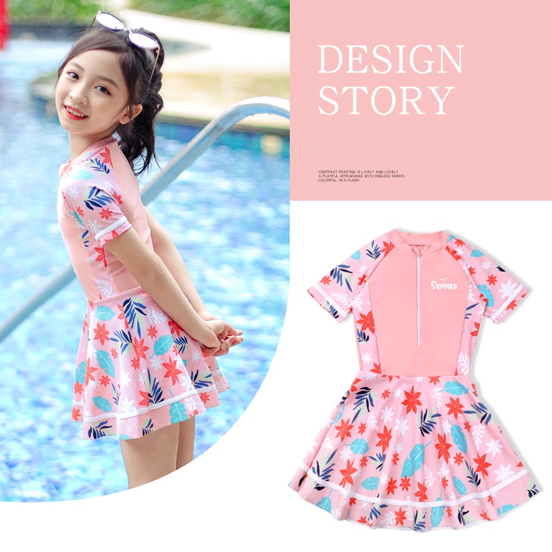 Bộ Đồ Bơi Một Mảnh Kích Thước Nhỏ Vừa Và Lớn Phong Cách Mới 2023 Dành Cho Bé Gái-0322