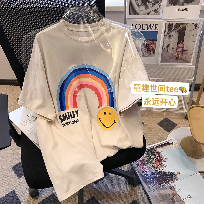 Áo thun NRVP tay ngắn in hình thời trang đường phố Hàn Quốc cho nữ