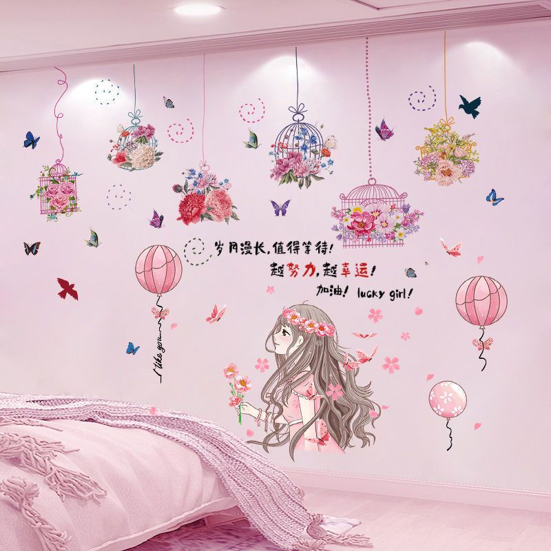 Miếng Dán Tường Tự Dính Trang Trí Phông Nền Phòng Ngủ Cho Bé Gái dán decor phòng