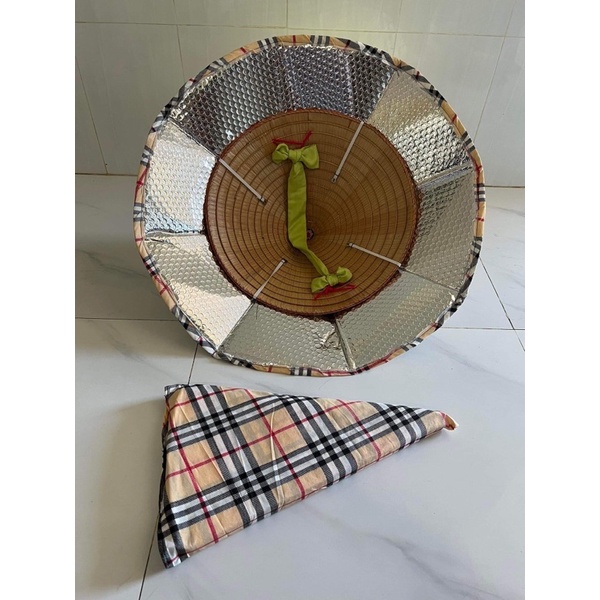 Dù bao nón lá vành rộng 65 cm che MƯA NẮNG có cách nhiệt, khung nhôm dẻo điều chỉnh sếp gọn phù hợp công việc ngoài trời