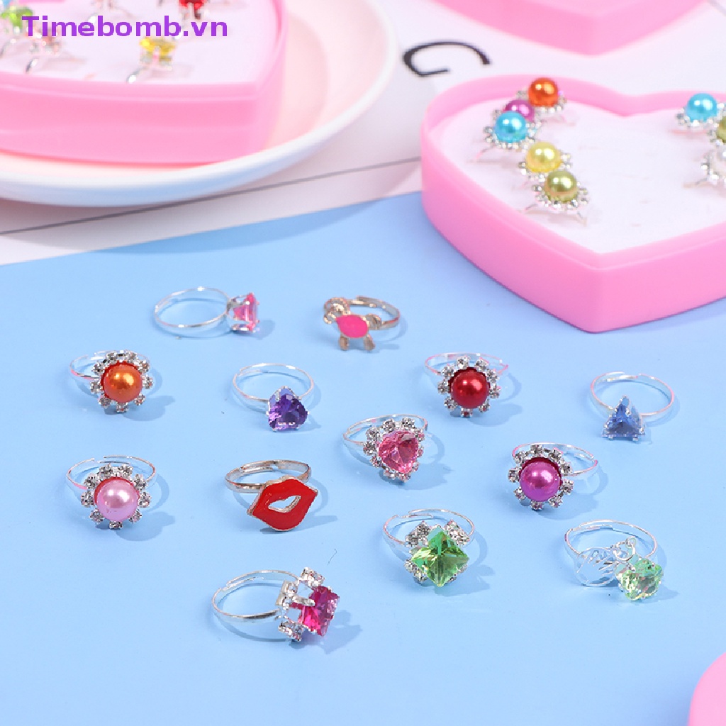 # Túi Xách Nữ Thời Trang # Hộp 10 Nhẫn Hình Dáng Ngẫu Nhiên Cho Bé Gái