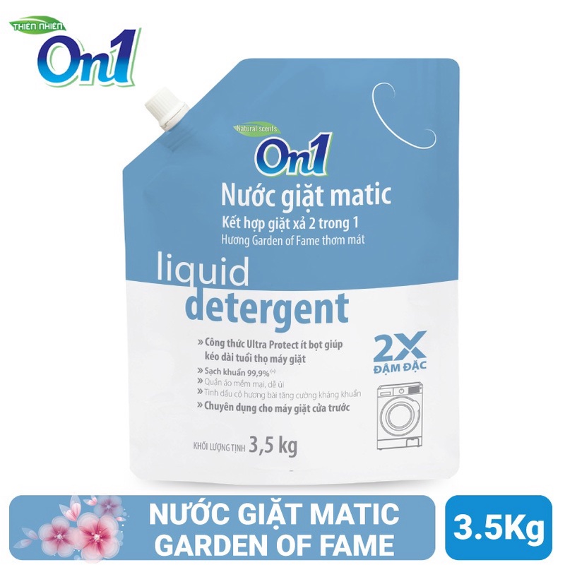 Túi nước giặt xả ON1 matic hương Garden Of Fame 3.5kg N7003 - Dành cho máy giặt cửa trước
