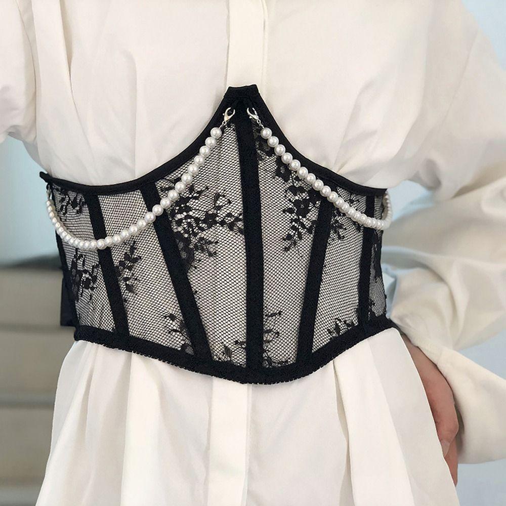 BACK2LIFE Thắt Lưng Trong Suốt Bản Rộng Họa Tiết Hoa Xinh Xắn Có Thể Điều Chỉnh Cho Nữ 2Life