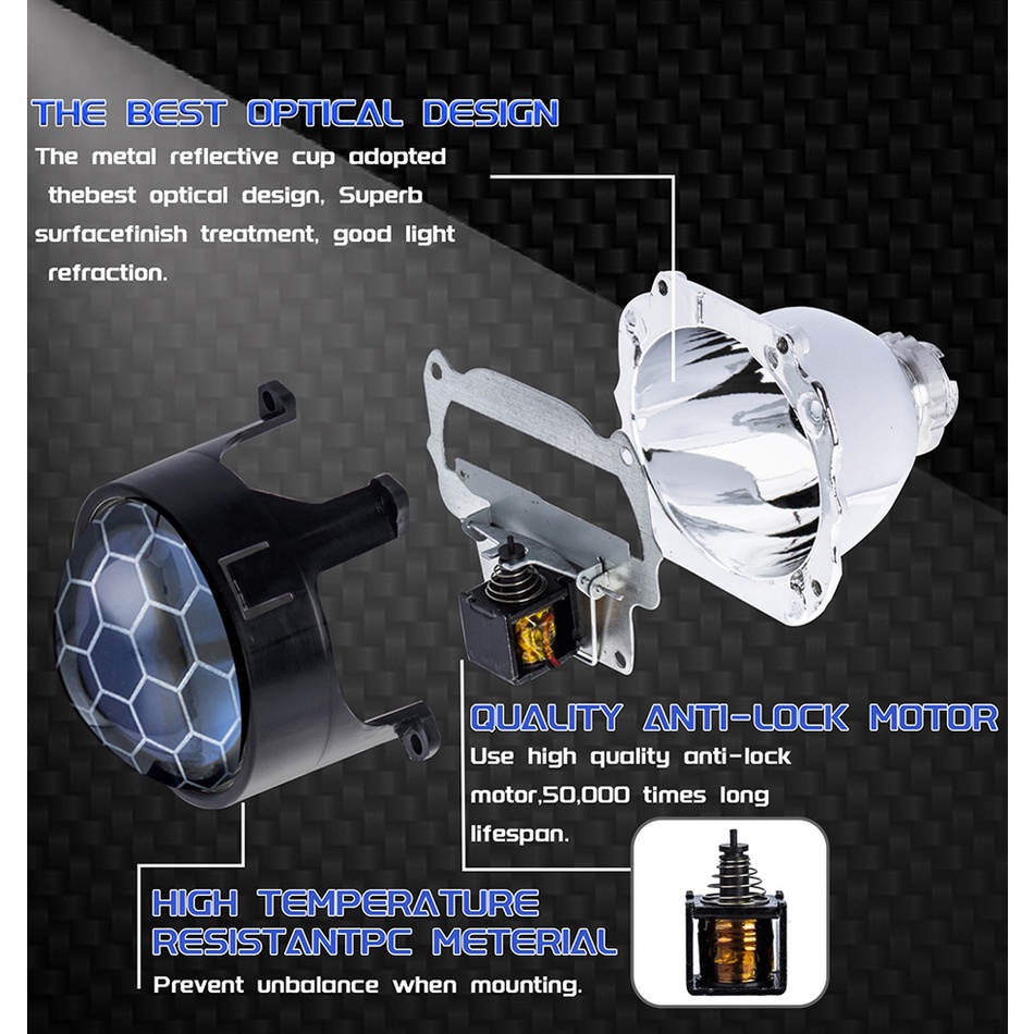 1 Cặp Đèn Pha Bi-xenon HID Mini H1 2.5 Inch Siêu Sáng Thông Dụng Cho Xe Hơi