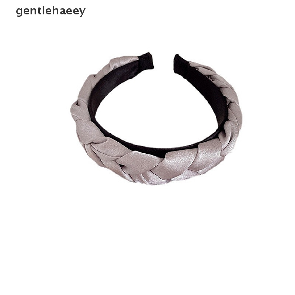 Băng Đô Bện Sợi Bản Rộng Màu Trơn Thời Trang