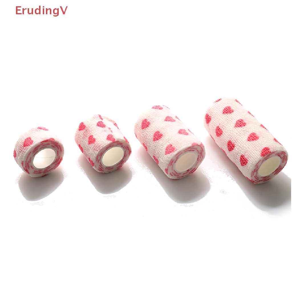 [ErudingV] Vòi Quấn Thể Thao Tự Dính Co Giãn In Hình Trái Tim Màu Trắng