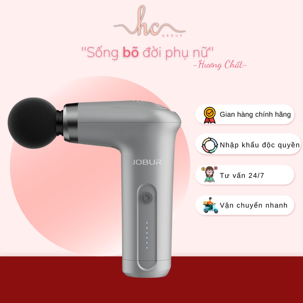 Máy Massage Cầm Tay Jobur J5 Thiết Kế Nhỏ Gọn Tiện Lợi - Với 4 Đầu Massage, 6 Mức Độ Rung Mạnh Mẽ