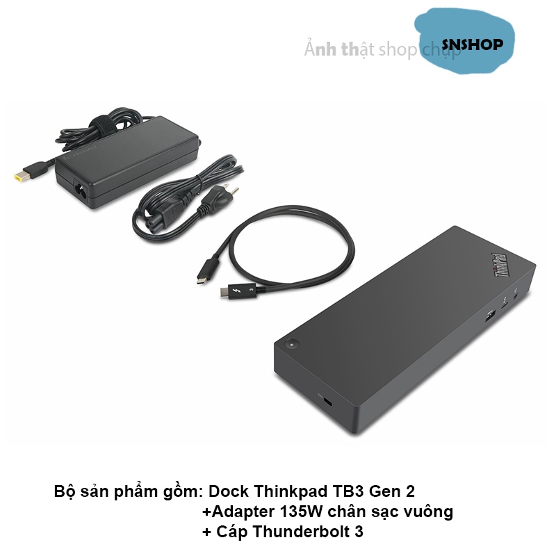 Bộ chuyển đổi Thinkpad Thunderbolt 3 Dock Gen2 - hỗ trợ xuất 3 màn hình 4K 60HZ cho Laptop Lenovo, Dell, HP, MA.C