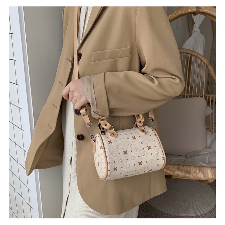 Túi đeo chéo cá tính Ulzzang hình dạng túi trống mã 3437 hàng nhập Quảng Châu có sẵn