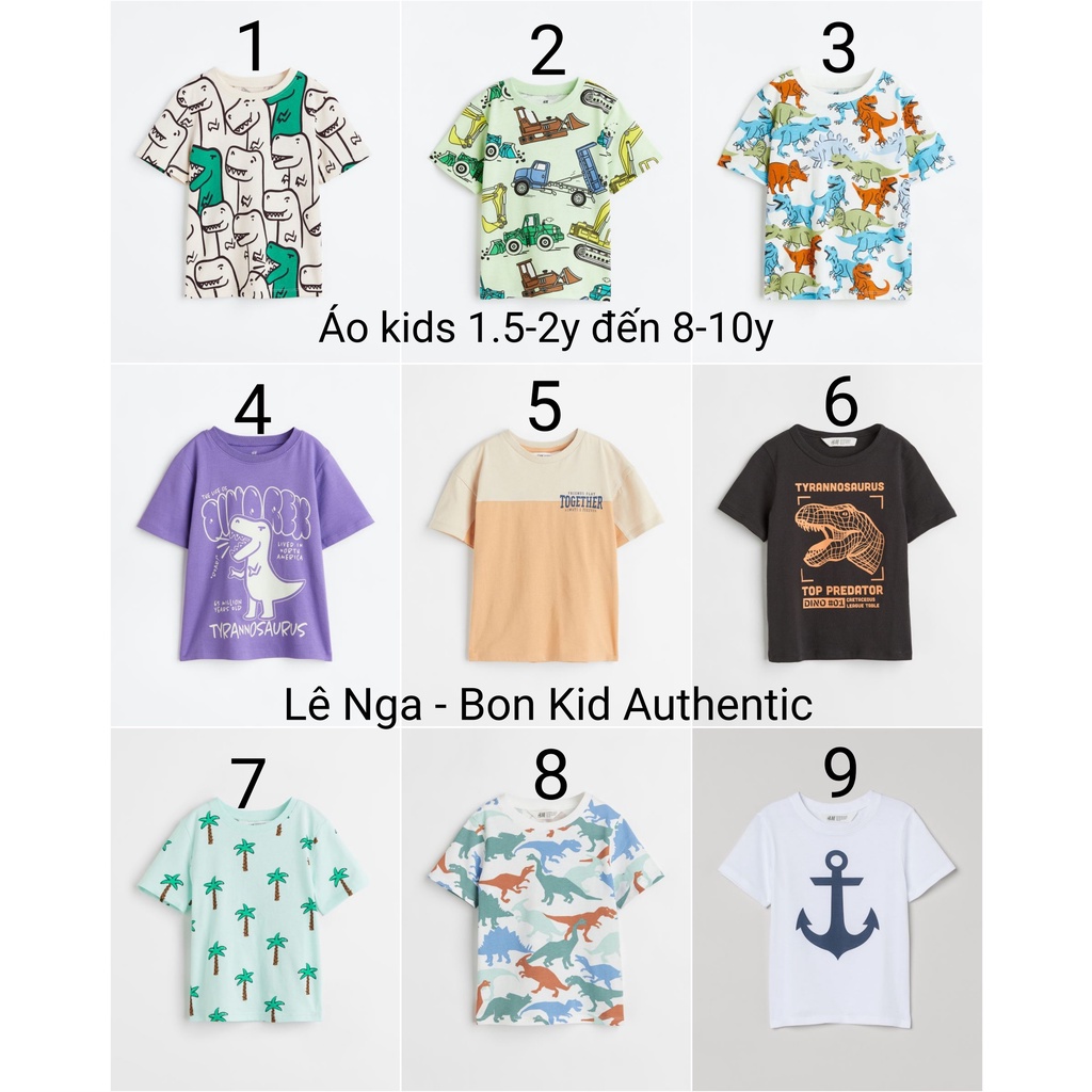 Áo phông lẻ kids HM US/UK sz từ 1.5-2y đến 8-10y