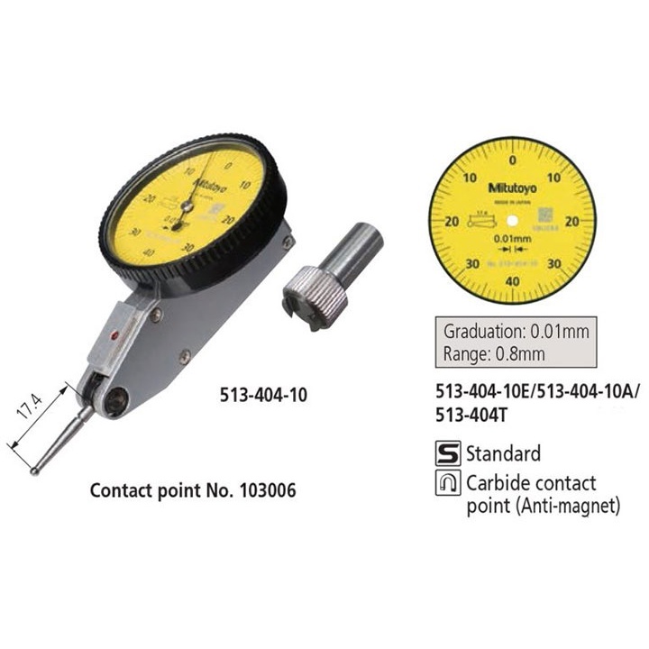 ĐỒNG HỒ SO CHÂN GẬP 0.8MMX0.01 513-404-10