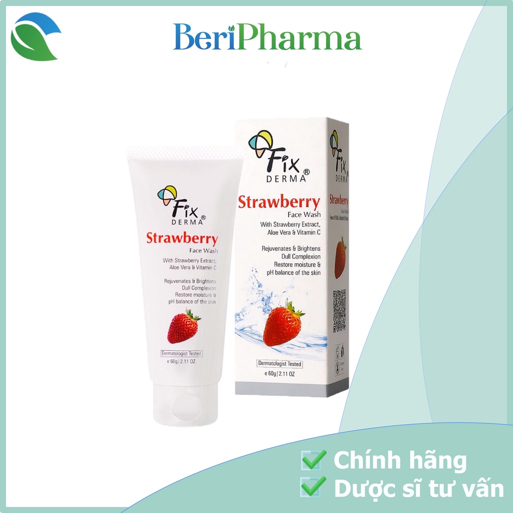 Fixderma Sữa Rửa Mặt Trẻ Hóa Da Strawberry Face Wash 60g