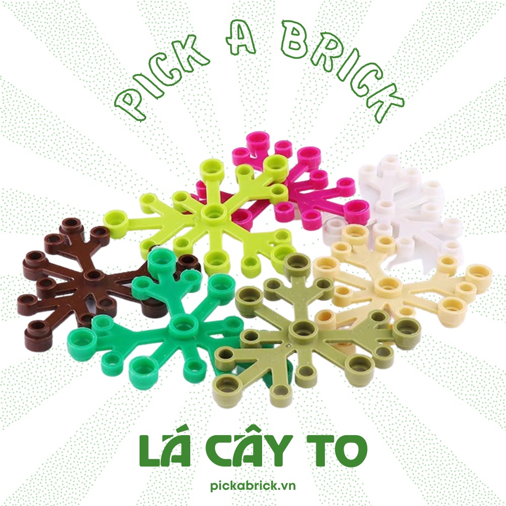 Lá cây to 6x5 M06 - Phụ kiện MOC Nonlego đồ chơi lắp ráp hoa lá nhiều nhánh leaf part