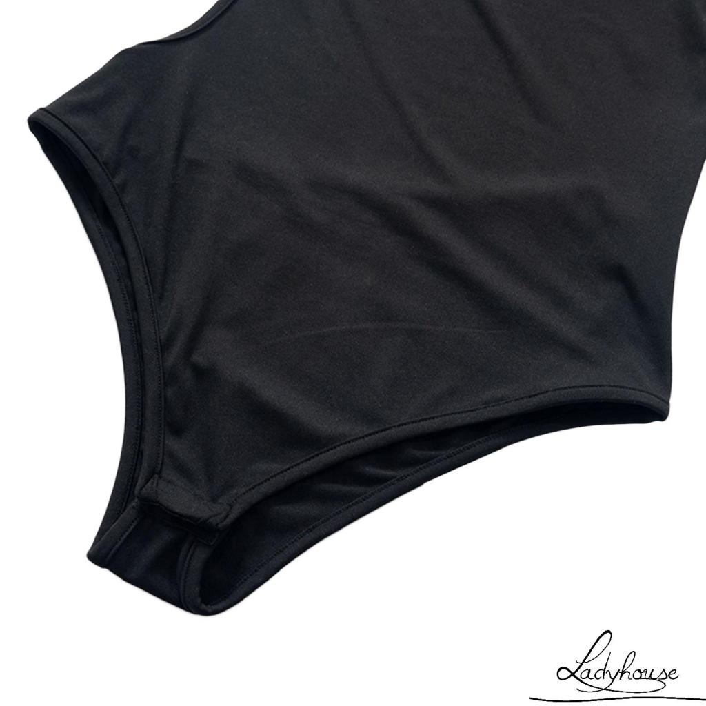 Áo Liền Thân Tay Dài Một Mặt Hở Lưng Màu Trơn Dành Cho Nữ