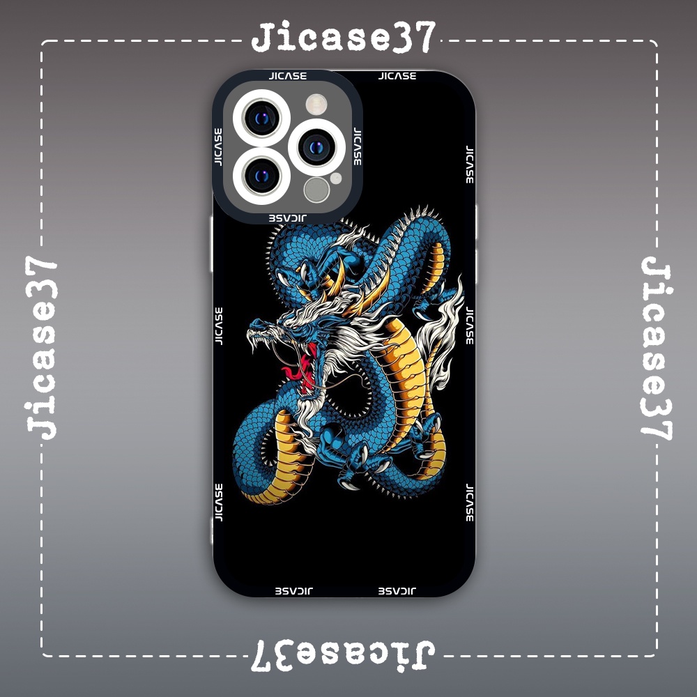 Ốp lưng iphone cạnh vuông Jicase JMcase Rồng Thần Trung Quốc Tranh Ảnh Digital Art x/xs/11/12/pro/max/plus/promax