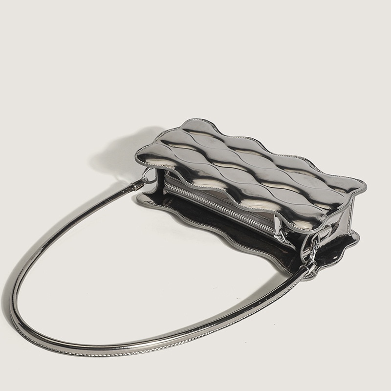 MISCHA Túi Đeo Vai Hình Vuông Cỡ Nhỏ Chất Liệu Da PU Bóng Thời Trang