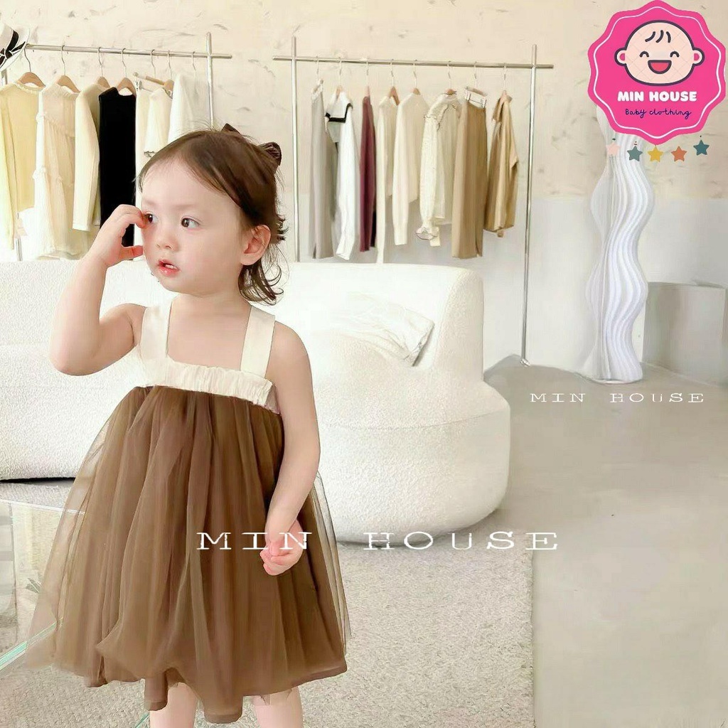 (8-20kg) Đầm voan 2 dây cho bé diện hè, đi tiệc, đi chơi