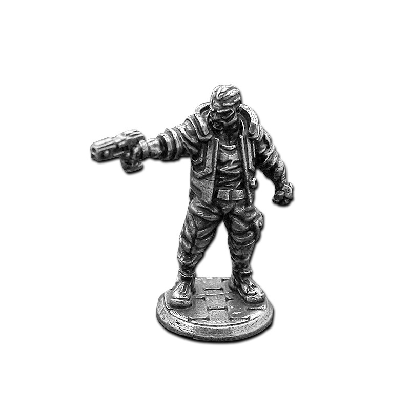 Mô Hình Lính Cyberpunk Bằng Đồng Trắng Phong Cách Retro