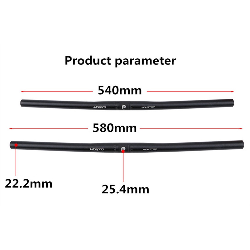 Tay Lái Xe Đạp Bằng Hợp Kim Nhôm Siêu Nhẹ 25.4 * 540 / 580mm