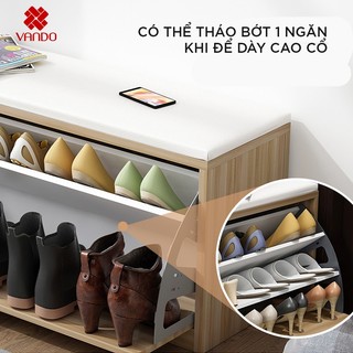 Tủ giày thông minh dạng ghế ngồi có nệm da cao cấp tiết kiệm diện tích có hộc để đồ tiện dụng