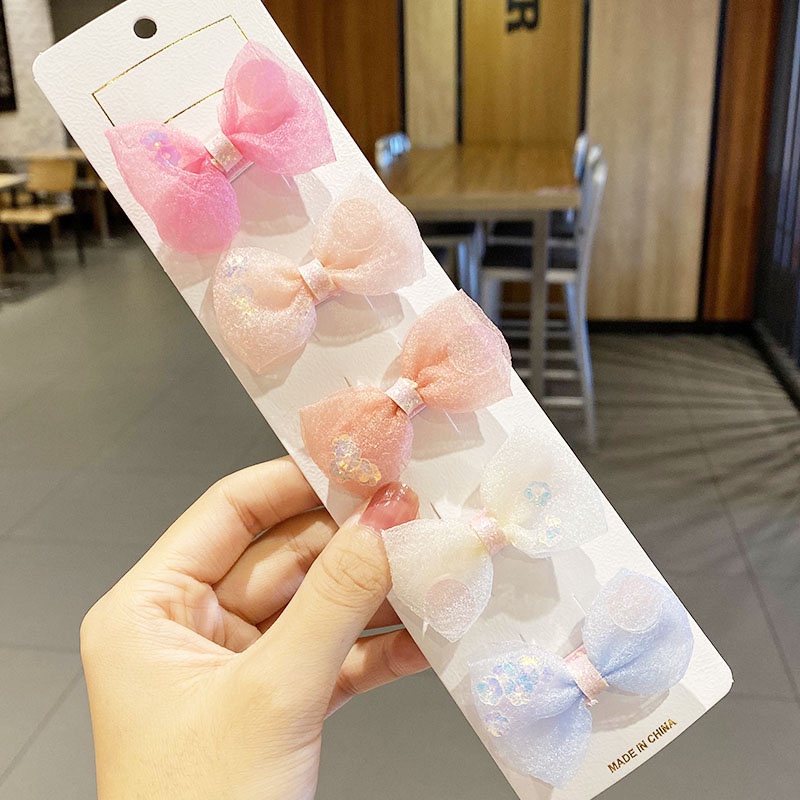 Set 5 Kẹp Tóc Nơ Dễ Thương Cho Bé Gái