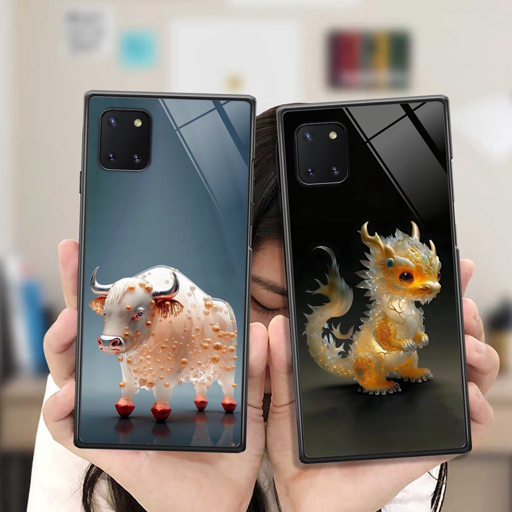Ốp kính Samsung Note 10 Lite hình 12 con giáp cute dễ thương đẹp lung linh