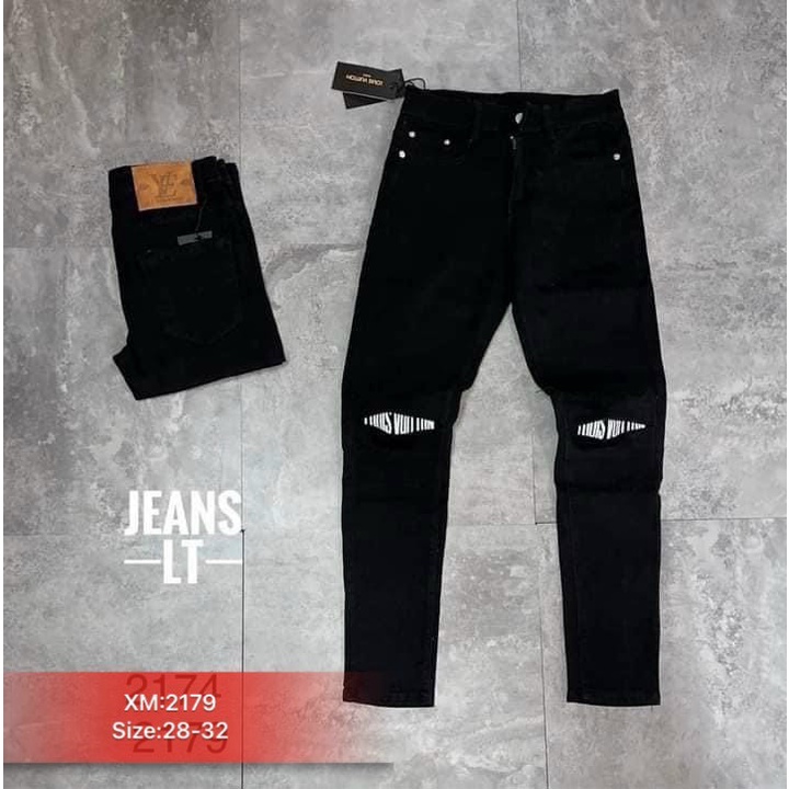 Quần jean nam đen cao cấp chất bò form dáng skiiny co giãn mẫu mới-AHFASHION