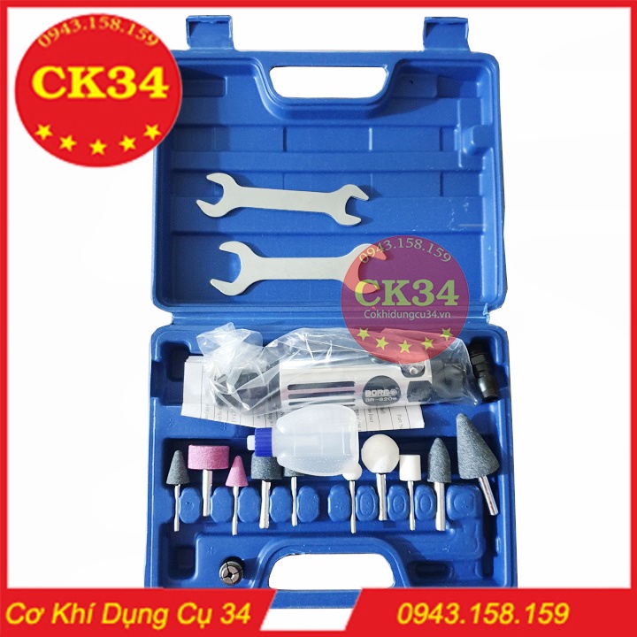 Bộ máy mài hơi, mài săm lốp cầm tay BORO kèm đầu mài chính hãng