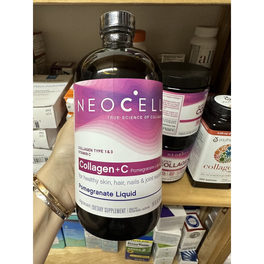 (EXP: 02/2024) SALE: Nước Collagen Neocell Collagen + C Pomegranate Liquid 473mL.