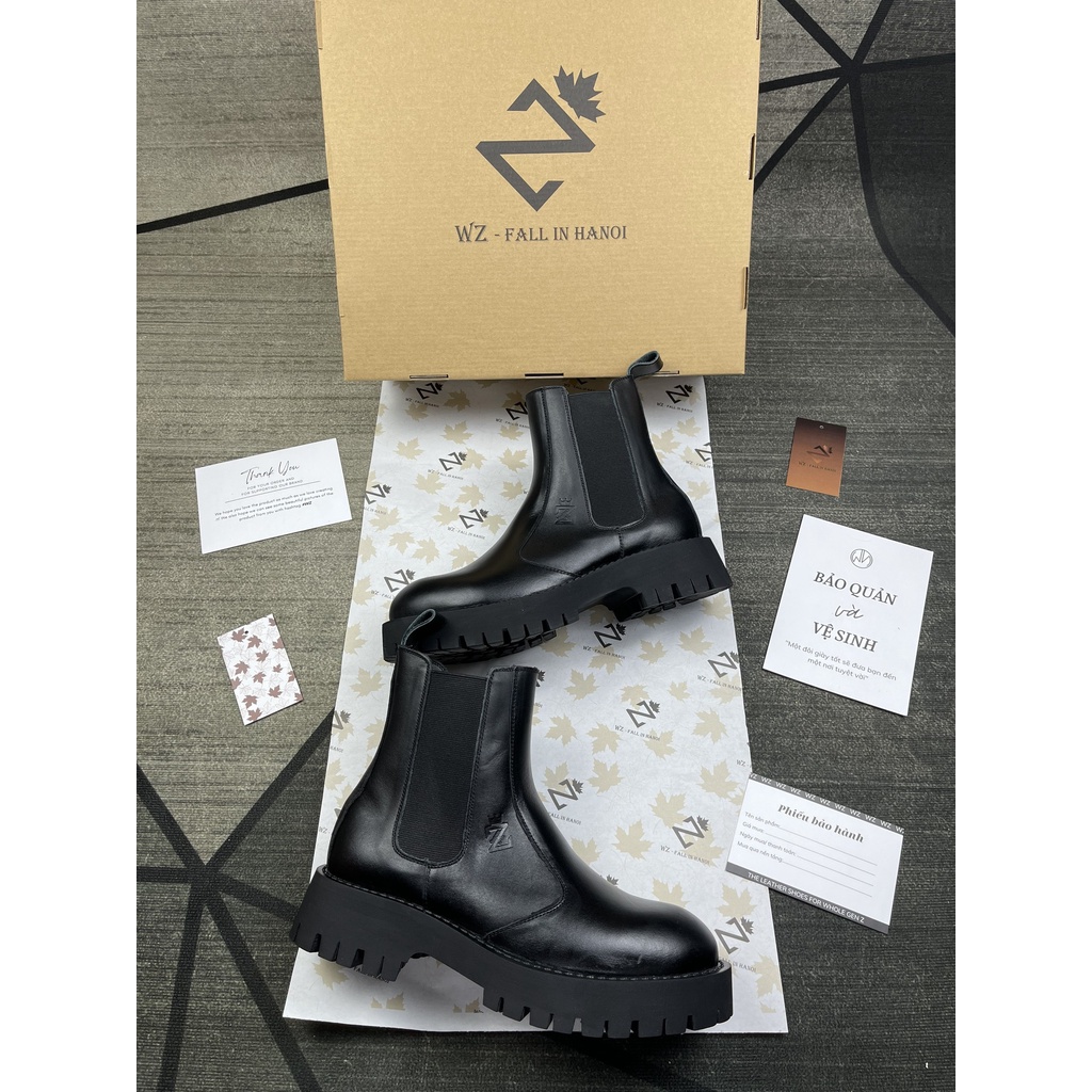 Giày da Chelsea Boot đế Chunky cao cổ WZ chính hãng da thật form hàn quốc